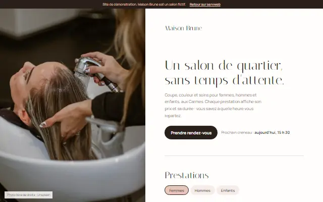 Capture du site de démonstration Maison Brune